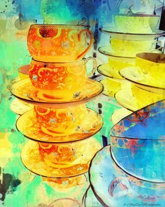 Orange and Gold Stack, 2014, (digital blandet medietelefonografi)